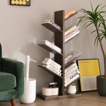 Solid wood bookshelf rack simple tree-shaped childrens picture book storage rack Nordic provincial space multi-layer floor-to-ceiling bookshelf small