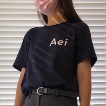 现货 韩国*aeio*u*同款 字母简约短袖纯棉t恤 小众设计师品牌