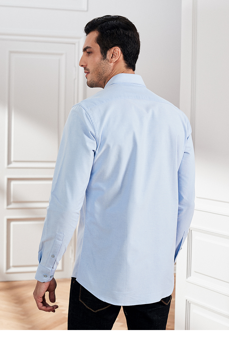 Firs / Shanshan nam mùa thu Mới kinh doanh bình thường Áo sơ mi dài tay màu cotton rắn áo sơ mi Oxford áo sơ mi nam ngắn tay hàng hiệu