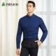 GFirs / Shanshan mùa đông mới kinh doanh rắn màu vuông cổ áo nam dài tay ấm áo sơ mi dày giản dị áo sơ mi lụa cao cấp nam