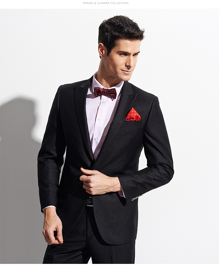 Shanshan Phù hợp với nam giới Slim Business Váy đen Váy cưới thoi trang nam
