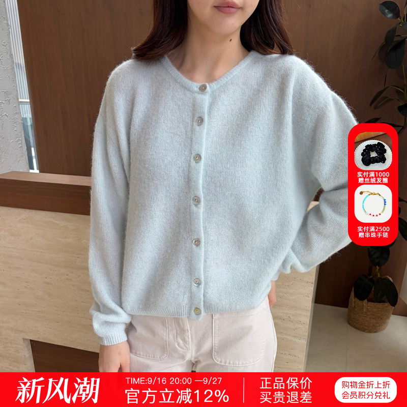 American Vintage Autumn and Winter 26 New Low-Neck Buttoned Long-Sleeved Round-Neck Cardigan Vito Series 19Eh American Vintage Autumn and Winter 26 New Low-Neck Buttoned Long-Sleeved Round-Neck Cardigan Vito Series 19Eh