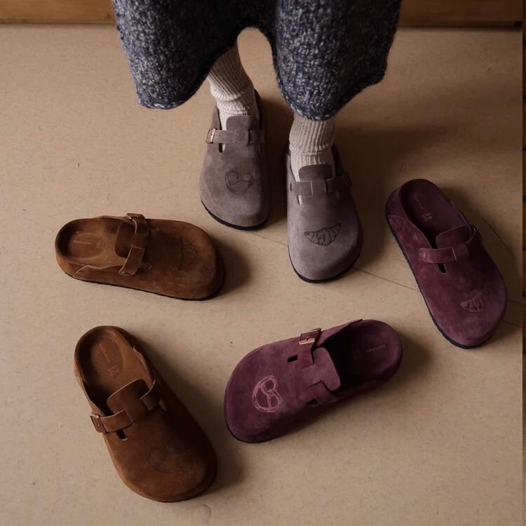 Reba's Same Style Dans La Danse Closed-Toe Birkenstock Half-Slippers, Thick-Soled Casual Shoes for Outdoor Wear