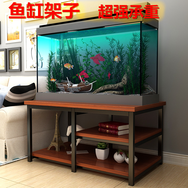 Fish tank shelf base steel wood iron turtle tank table living room metal custom grass tank rack simple fish tank cabinet base cabinet
