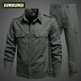 Мужской хлопковый летний камуфляжный износостойкий комбинезон, защита от ожогов, короткий рукав