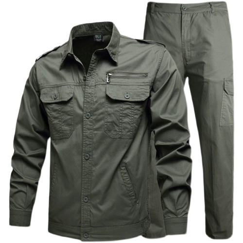 Мужской хлопковый летний камуфляжный износостойкий комбинезон, защита от ожогов, короткий рукав