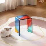 Hoxon Акриловый Радужный Табурет Красочный стул для смены обуви Табурет для отдыха Прозрачный табурет для ванной комнаты Низкий табурет Интернет-знаменитости Ins Табурет