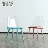 Hokeson Modern Минималистский прозрачный стул Домашний задний стул Книга тупые стул, кресло с красным стулом маленький альбом -тип белый обеденный стул