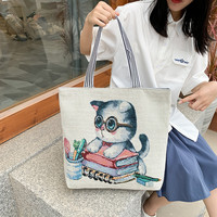 Ten-year-old store embroidered canvas bag shoulder bag cartoon cute student bag Korean foreign trade casual bag computer bag