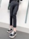 Ready in stock) European Station 2023 Early Spring New Solid Color Slim Fit Carrot Pants Fashion Trendy PU Leather Pants Women's Matte