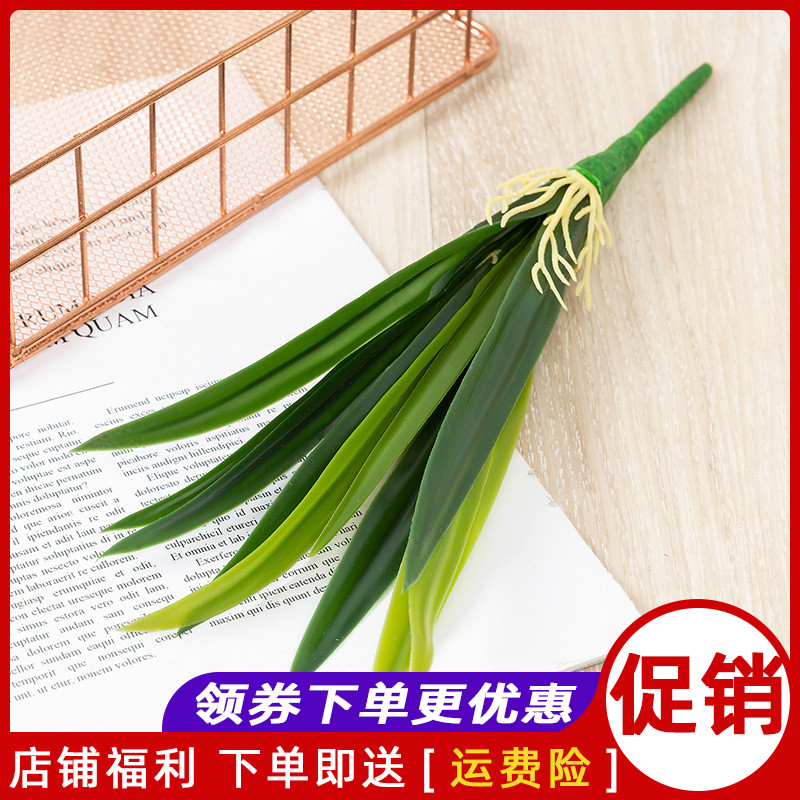 Simulated gladiolus leaves Phalaenopsis with grass soft glue fake flower arrangement green plant balcony gardening project Chlorophytum plant