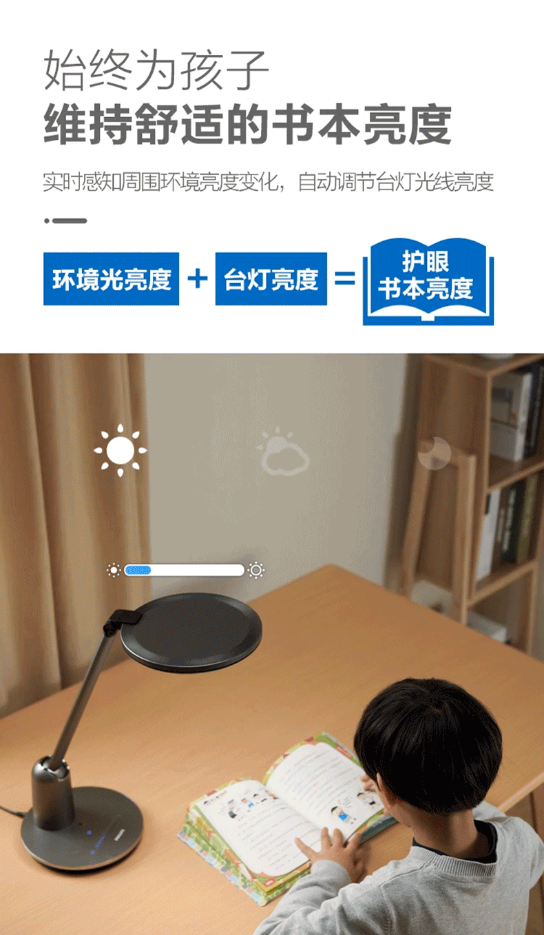 国AA级 飞利浦 轩坦 智能护眼led台灯 入座感应 自动调光 图4