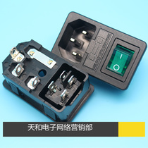 Three-in-one 4 Feet Green Light Switch Insurance Tube Screens 1 2 Embedded AC-01 Power Outlet
