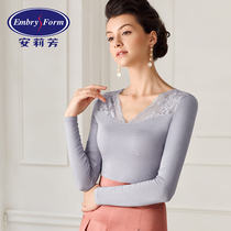 Special Anne Lifang autumn new female V lace thin bottoming thermal underwear set ED00068 ED00061