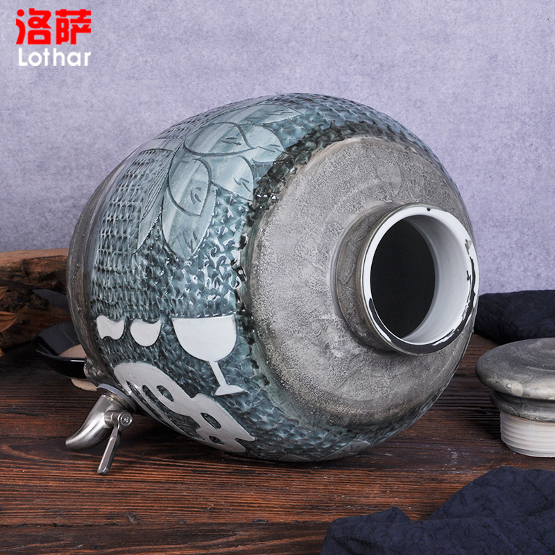 Jingdezhen ceramic jar 10 jins 20 jins 30 jins 50 kg store it liquor brewing wine cask pot