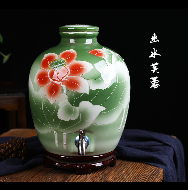 Jingdezhen ceramic jars it mercifully wine bottle wine jar 10 jins 20 jins 30 jins of 50 kg bottle altar