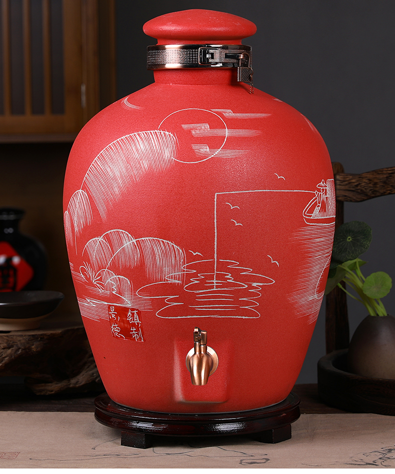 Jingdezhen ceramic jars (50 kg/it household type liquor bottle seal pot with leader