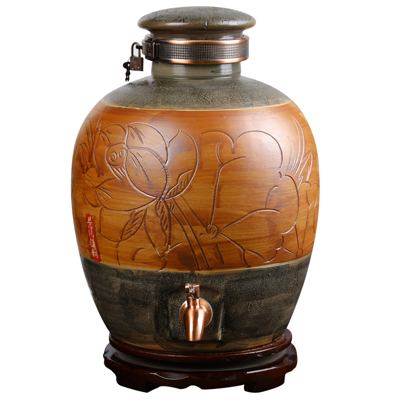 Ceramic antique wine jar sealing it home 10 jins of 50 pounds to wine mercifully medicine pot brewing liquor bottle barrels