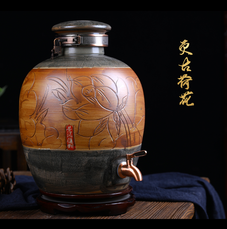 Jingdezhen ceramic antique wine jar sealing it home 10 jins of 50 pounds to wine mercifully medicine wine liquor jugs