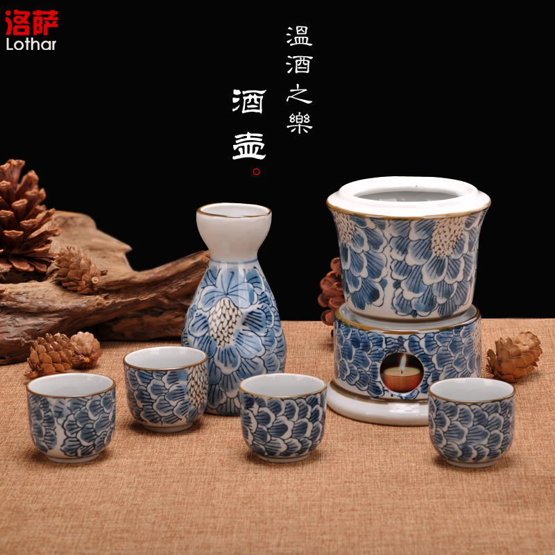 Temperature wine pot rice wine liquor bottle of jingdezhen ceramics gift wine glass hot warm hip flask he its drank furnace