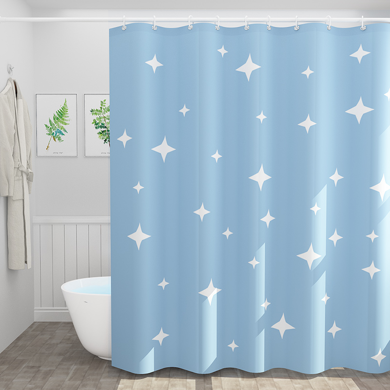 Bathroom shower curtain waterproof cloth set water curtain dressing room non-perforated thickened hanging toilet folding partition curtain