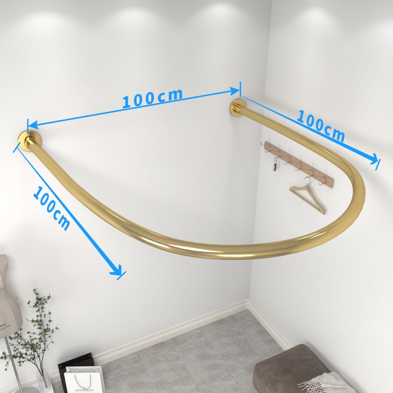 Fitting Room U-Shaped Rod Curtain Rod Holder U-Shaped Rod Door Curtain Hanging Rod for Clothing Stores and Beauty Salon Partitions
