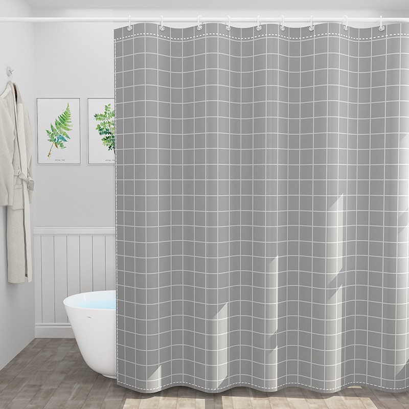 Bath curtain set with free curved rod bathroom bathroom shower shower cut curtain laid curtain