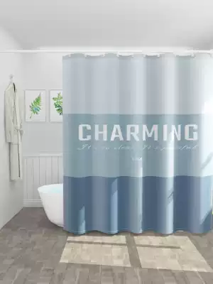 Powder room water shower curtain high-grade light luxury waterproof partition curtain shower room curtain shower room drawing bath bathroom shading Nordic Europe