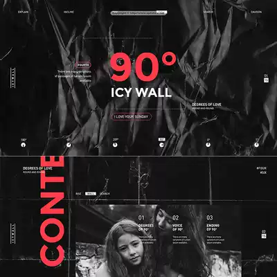 (90deg )Stands a cold wall fashion high-end atmospheric brand European and American PPT template advanced black