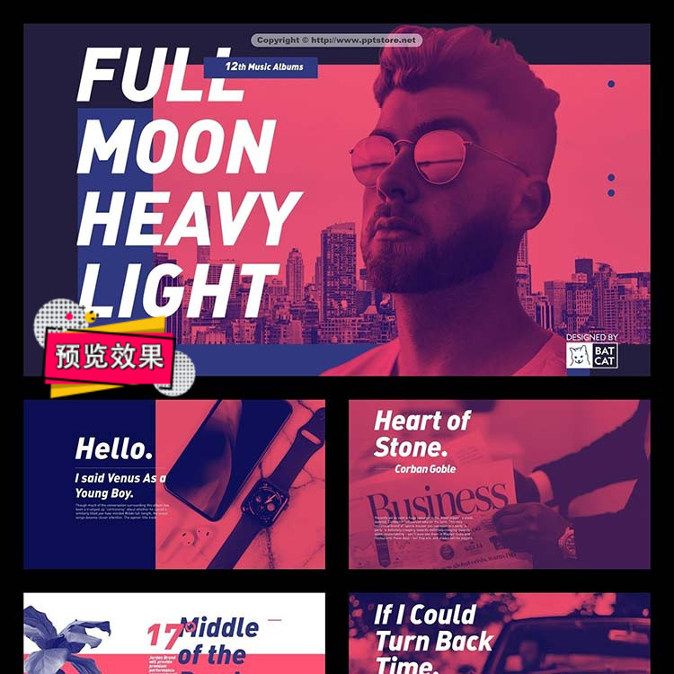 The atmosphere cool fashion two - tone common template PPT template for trendy fashion high quality gradient mapping