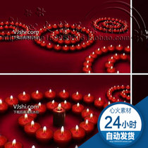 Red candle Grateful Heart AE template MV stage background AE template warm red candle video screen material