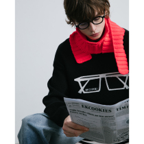 EKCOOKIES original designer Liu Chang same cashew flower glasses vision table knitted destruction sweater