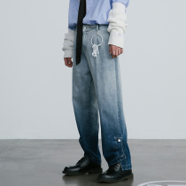 EKCOOKIES original designer R1SE Yao Chen same level wash deconstruction gradient irregular jeans