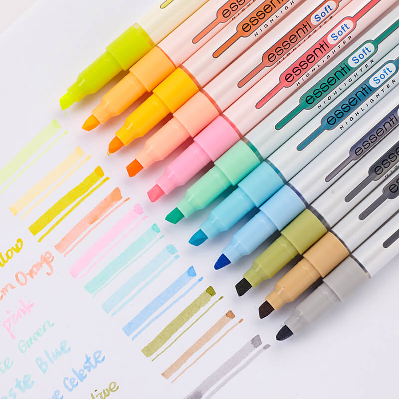 South Korea monami Essenti Colorful Highlighter Marker HIGHLIGHTER Student marker Highlight doodle mark 06017