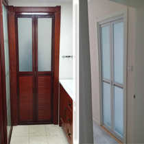 Nanjing titanium magnesium aluminum alloy tempered glass bathroom door balcony door toilet small folding door New Product