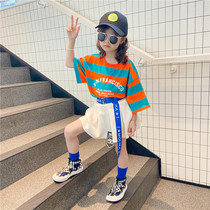 Lettre de couleur fluorescente Children Performance Accessories Girl Walking Show Belt Tide Hip Hop Hop Boy Super Cool Street Dance Waist Seal Plus