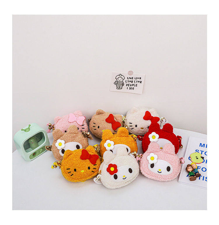 Детская сумка на ремне 超萌可爱兔子女童包包毛绒随身儿童斜挎包女孩超轻宝宝迷你零钱包