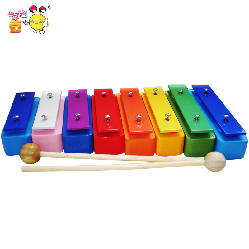 Trường tiểu học khối tám quãng nhạc cụ Orff octave brick trẻ em bộ gõ đơn 8 âm thanh gạch đồ chơi 8 khối âm thanh đồ chơi cho bé gái