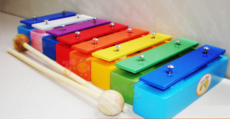Trường tiểu học khối tám quãng nhạc cụ Orff octave brick trẻ em bộ gõ đơn 8 âm thanh gạch đồ chơi 8 khối âm thanh đồ chơi cho bé gái