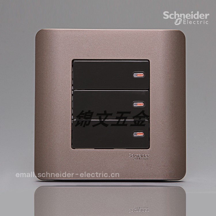 Schneider light point series Gtune brown E8433 2 (SZ) Three double cut switches
