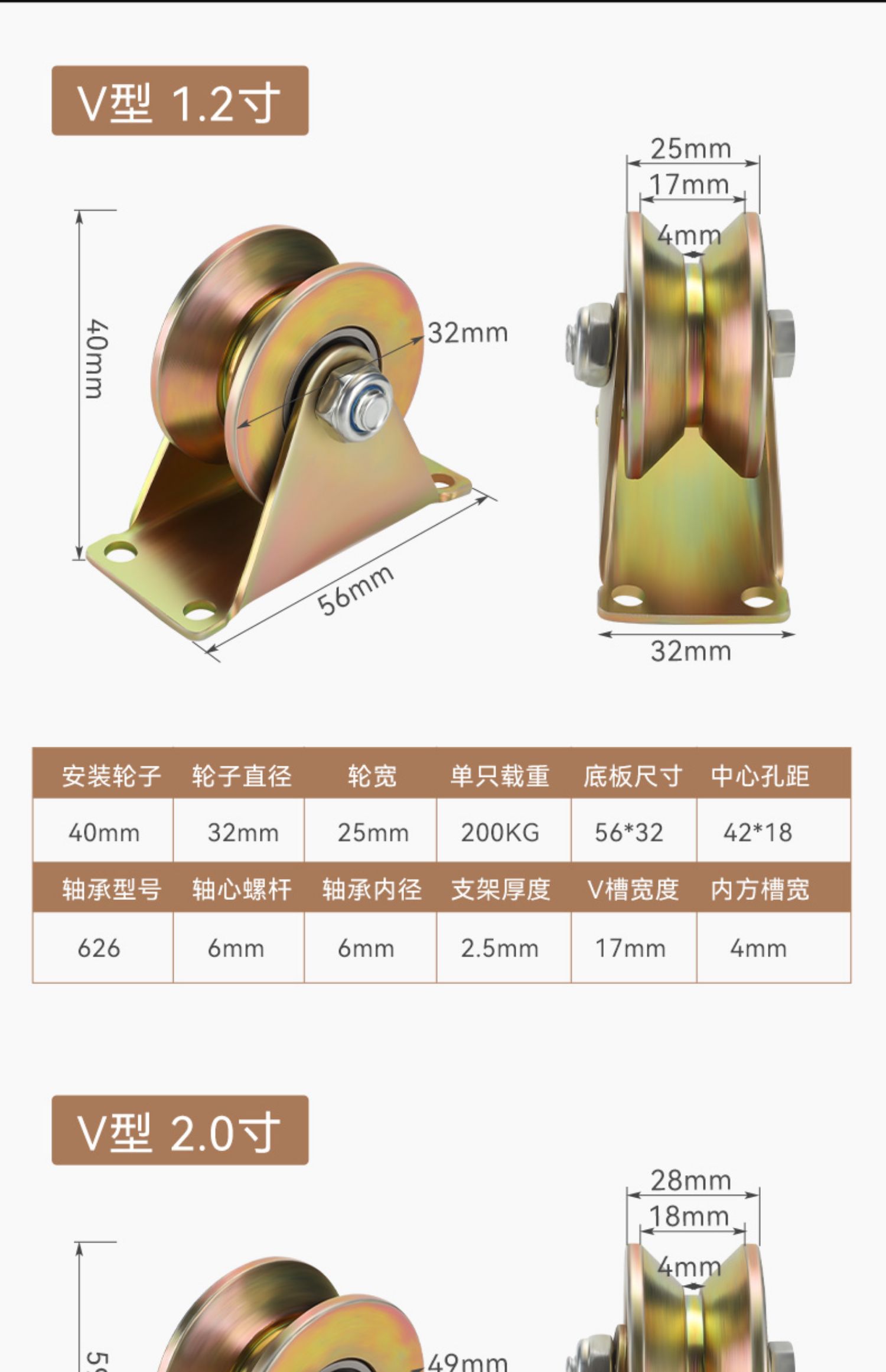 吊轮 陕西西安 折叠门 多折门滑轮IV50型 导轨 滑轮 滑 - 兴达 - 九正建材网