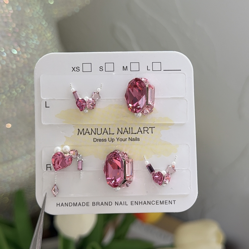 [Dragon Fruit] Manicure Wearable Nails Authentic Swarovski Material Pack Pigeon Egg 14 X 10.286