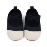 Обувь для девочек с бантиком для принцессы для раннего возраста, нескользящие детские бахилы для новорожденных, на резинке