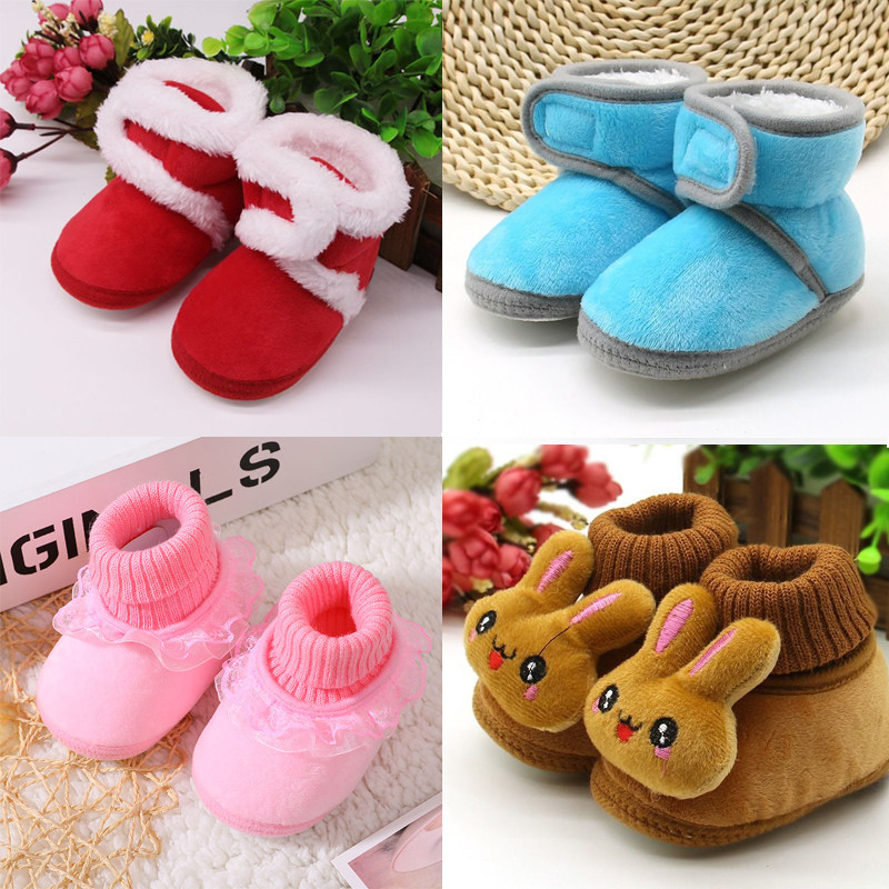 0-1 year old baby shoes autumn and winter soft bottom toddler shoes 6-12 months male and female baby cotton shoes plus velvet newborn shoes