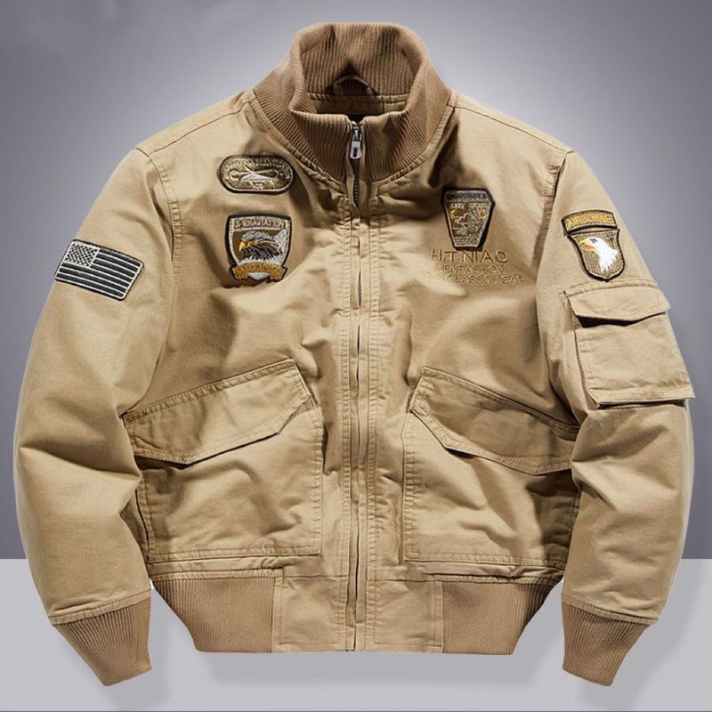 Cross-Border Foreign Trade Aliexpress Amazon Spring and Autumn Casual Jacket Men's Air Force One Outdoor Military Workwear Jacket Men