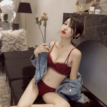 (Send underwear)Sexy underwear deep V gather small bra close pairs of breasts adjust lace thick section of the year of life red