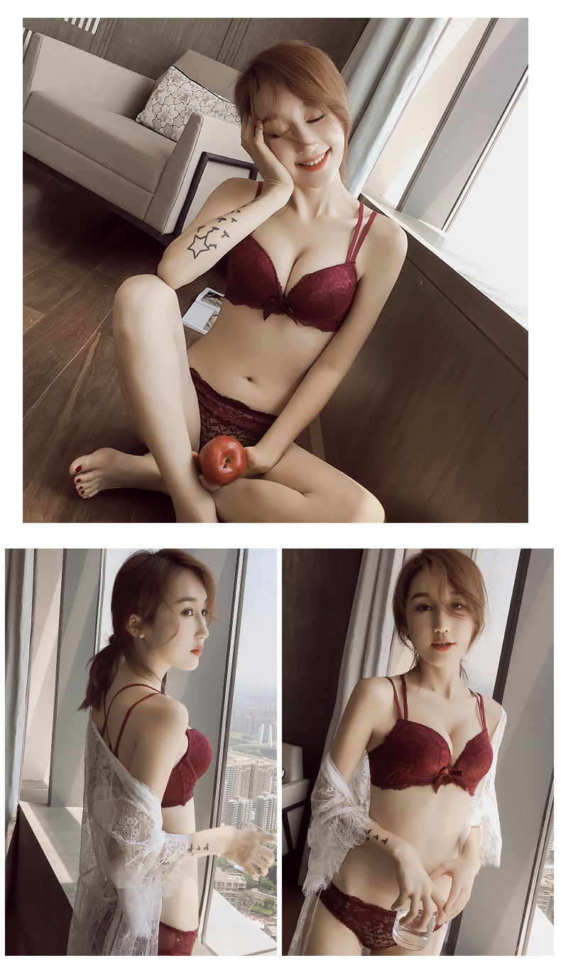 Ông Yun Ge sexy đồ lót phù hợp với vẻ đẹp nữ trở lại không có vòng thép thu thập áo ngực áo ngực dày ngực nhỏ áo ngực