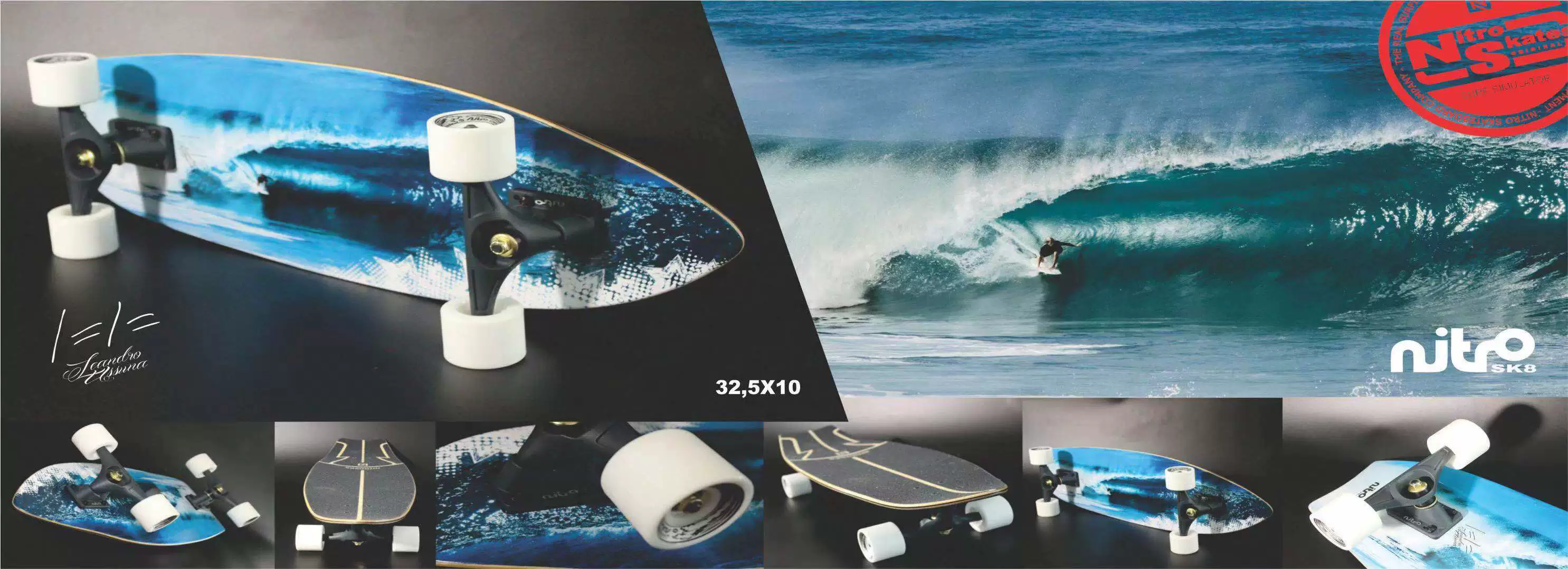 Thương hiệu Brazil Nitro SK8 lướt ván trượt ván carver bơm vũ khí lướt ván - Trượt băng / Trượt / Thể thao mạo hiểm