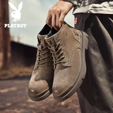 Зимняя мужская обувь Playboy с высоким берцем в британском стиле, модные универсальные ботинки Martin в корейском стиле, рабочая одежда, модная мужская обувь средней высоты