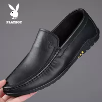 Playboy, летний повседневный пиджак классического кроя из черной кожи, туфли, нескользящая подошва, коллекция 2020 года, легко надевать